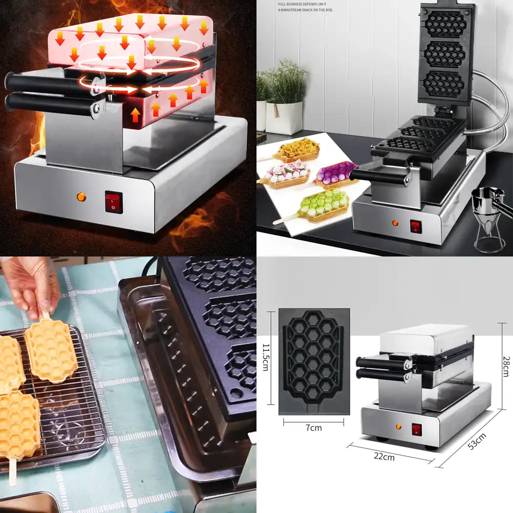 Commercial Kitchen Machinery - Kommerzielle Elektrische Küchen-Waffeleisen mit Wabenform, Antihaftbeschichtete