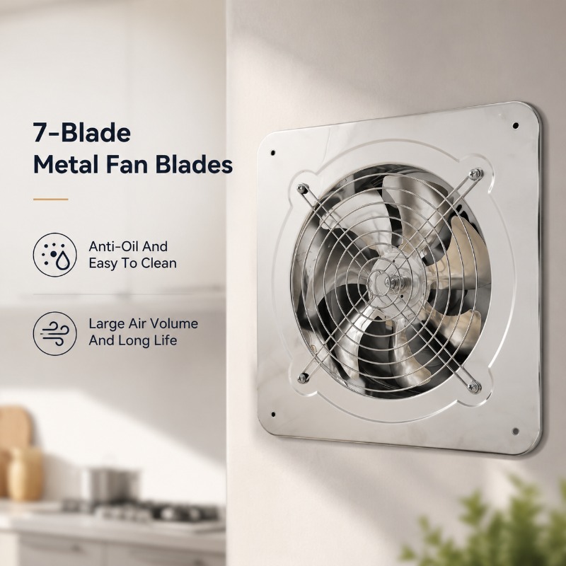 Commercial Kitchen Exhaust - 6-Zoll-8-Zoll-Hochgeschwindigkeits-Abluftventilator für Toilette, Küche, Badezimmer, Wandmontage,