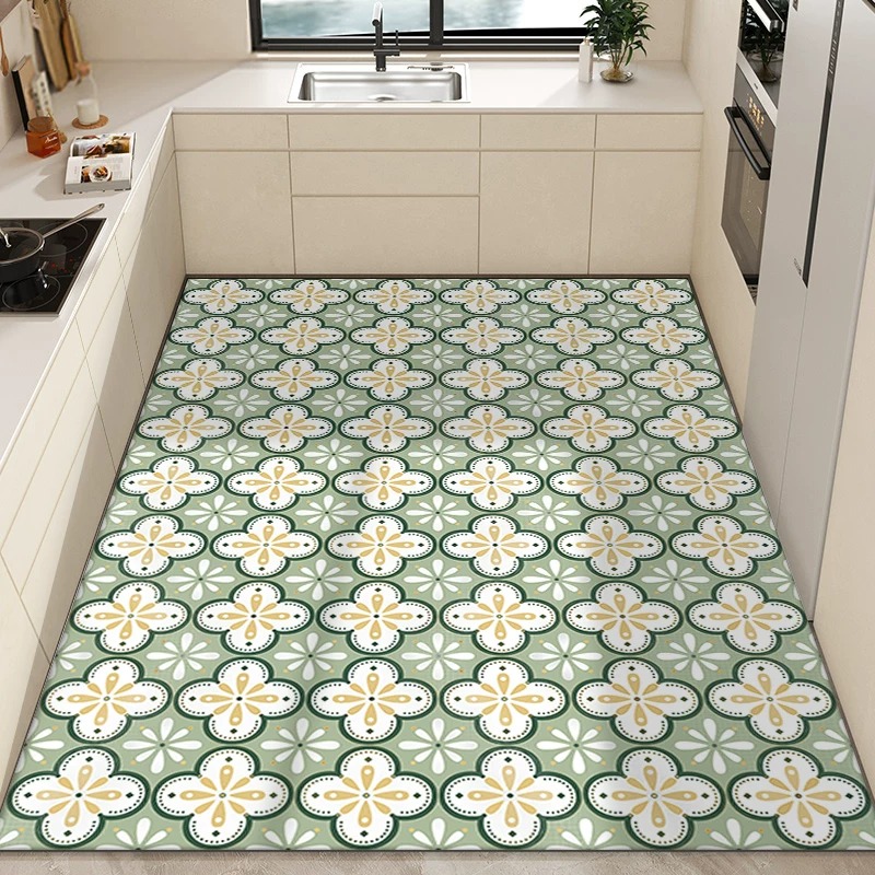 Commercial Kitchen Tile - Küchenteppich, PVC, wasserdicht, ölbeständig, rutschfest, Leder-Bodenmatte,