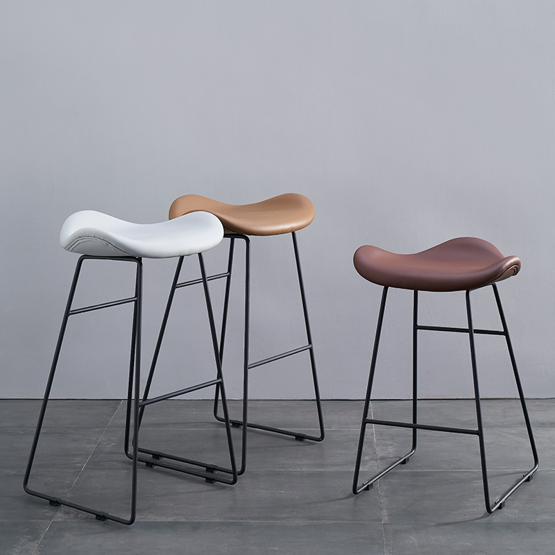 Commercial Kitchen And Bar - Nordischer Luxus-Barhocker aus PU-Leder, moderner, minimalistischer