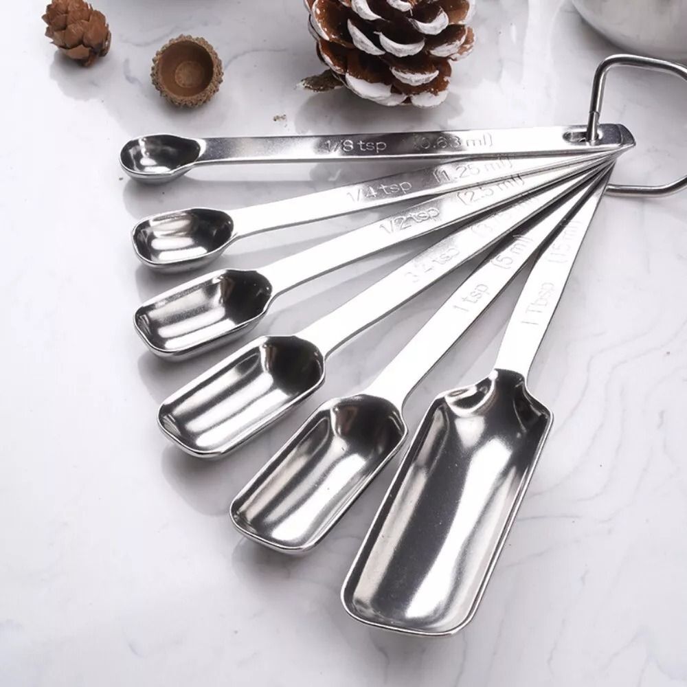 Commercial Kitchen Products - 6 Stück Edelstahl Messlöffel mit Waage