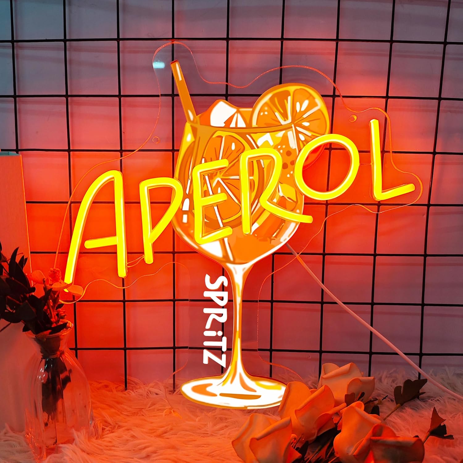Commercial Kitchen And Bar - Aperol Spritz Neonschild, LED-Cocktail-Neonlicht für Zuhause,